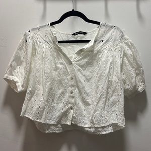 White button up blouse